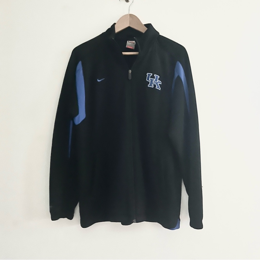 Nike Team University of Kentucky Wildcats Black Blue Fill Zip Embroidered Mens M